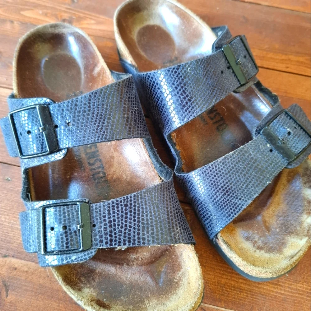 Birkenstock Arizona Magical Snake Black Sandals Size 36 6.5